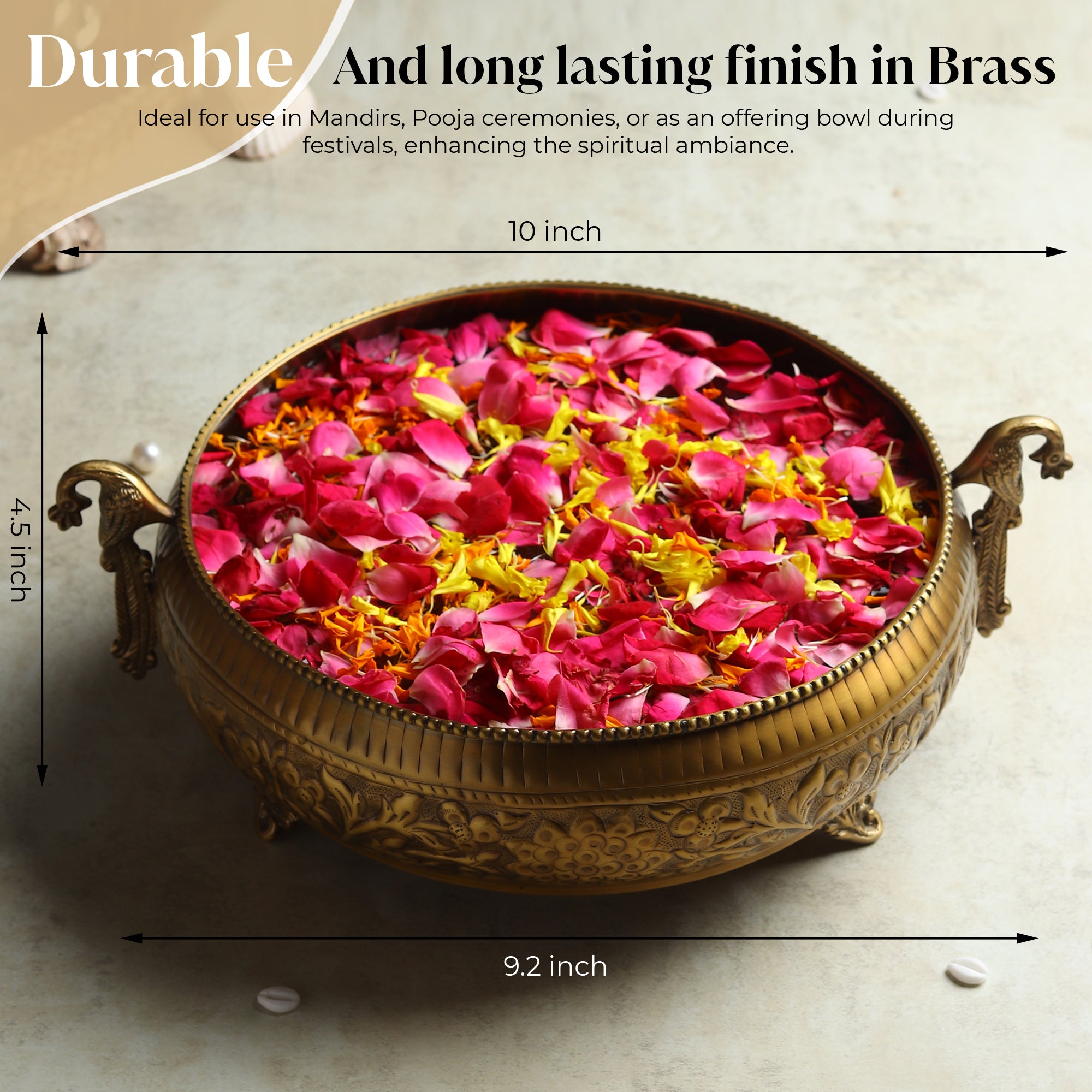 Divyaneel PushpaKumbh™ — Brass Offering Bowl of Grace