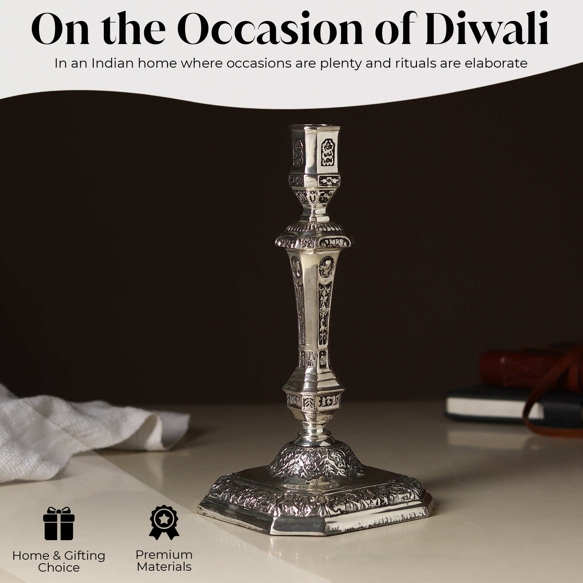 Divyaneel SeraphStambh™ — Embossed Candlestick of Light
