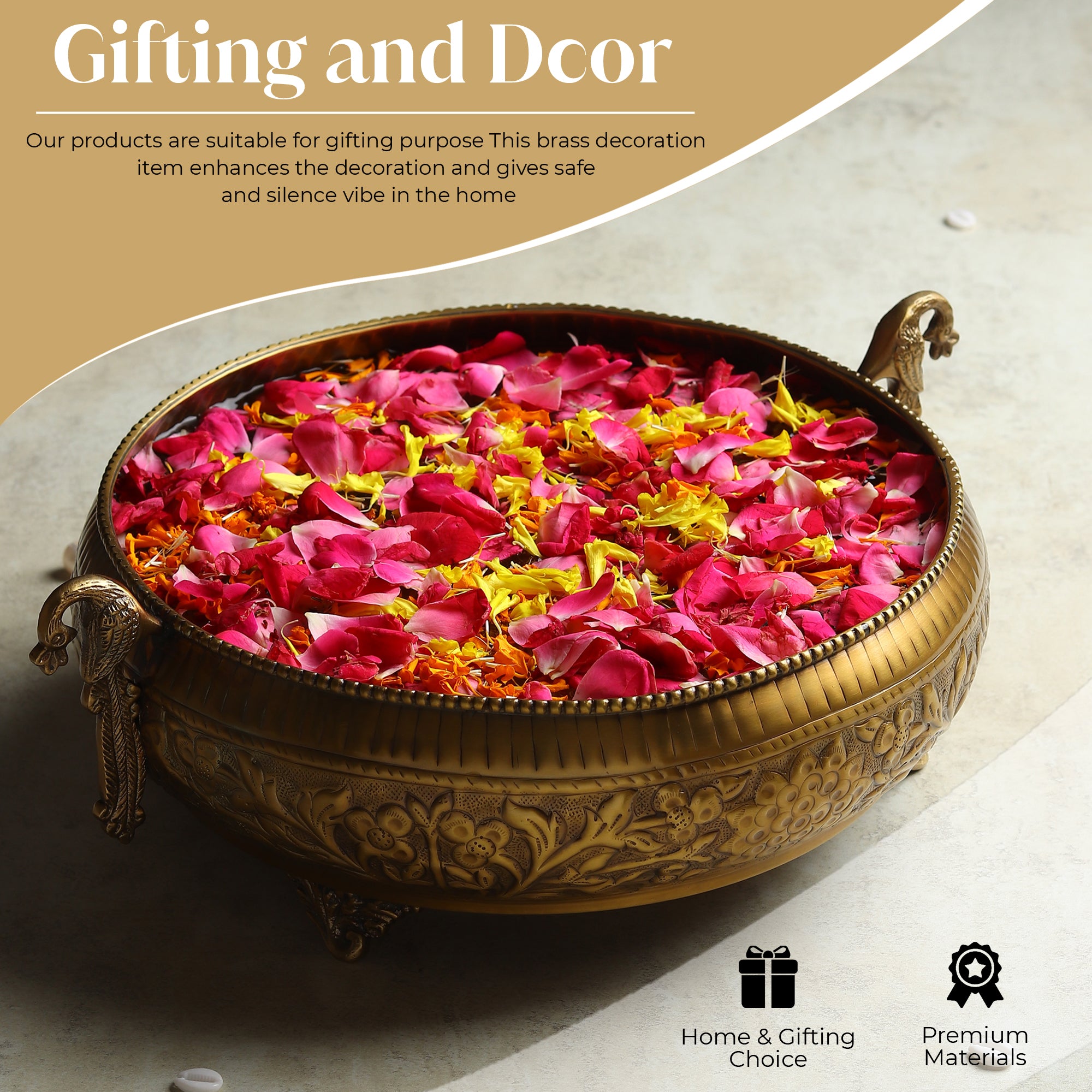 Divyaneel PushpaKumbh™ — Brass Offering Bowl of Grace