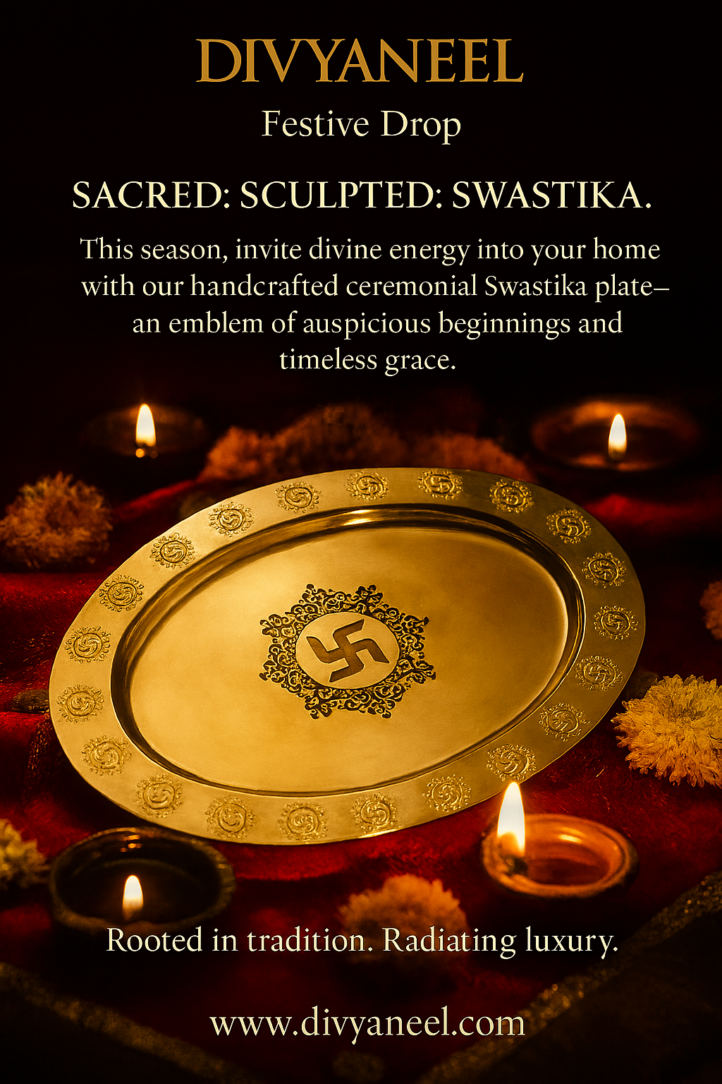 SwastiVritta™ — Oval Ritual Plate (Gold Plated)