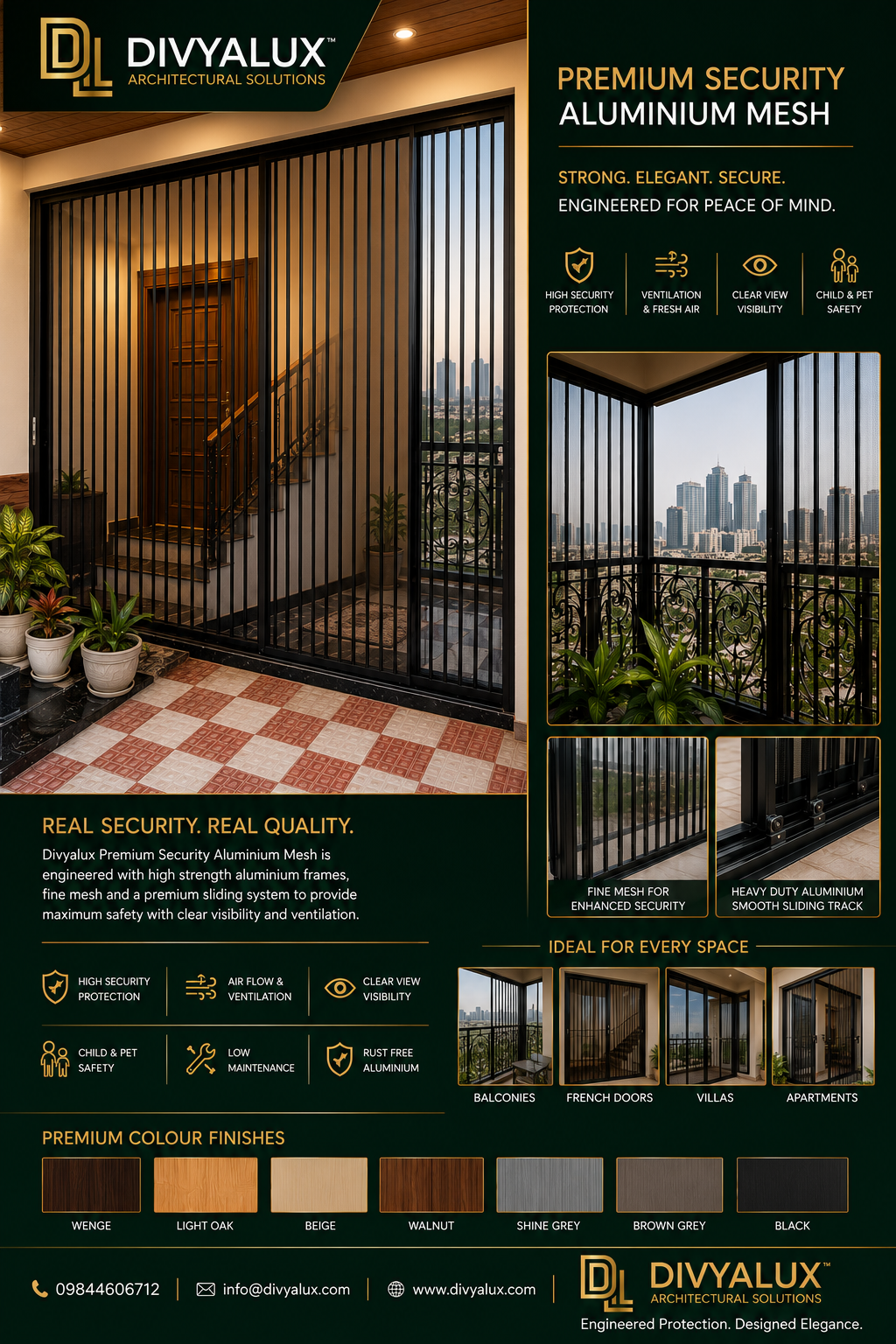 DIVYALUX™ Architectural Solutions | Premium Security Mesh, Pleated Mesh & Invisible Grills