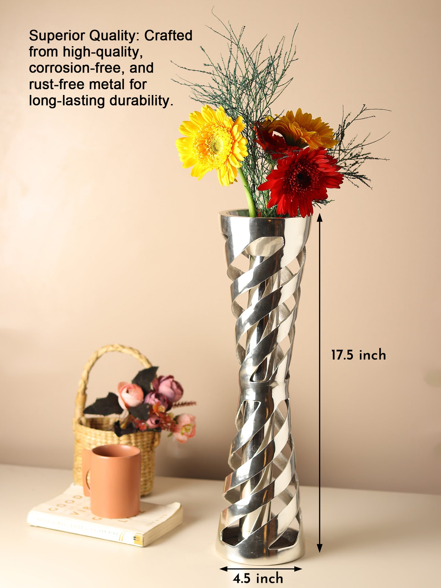 Divine Brass Flower Vases | Handcrafted Temple-Inspired Décor | Gold & Antique Finish