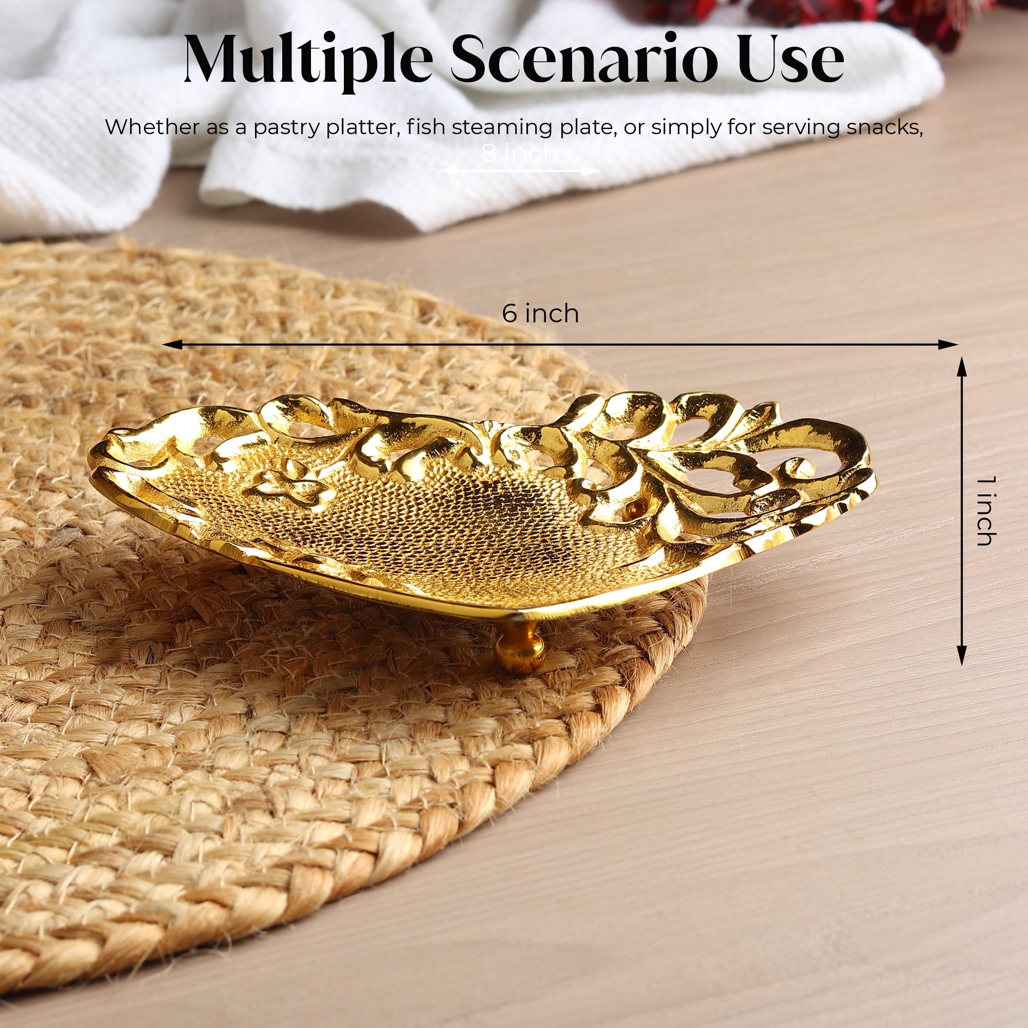 HridayaPatra™ — Openwork Heart Brass Dish (Gold Finish • 6")