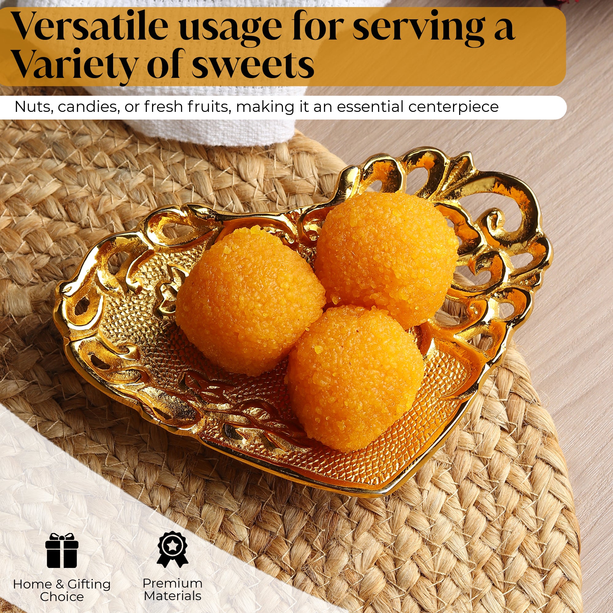 HridayaPatra™ — Openwork Heart Brass Dish (Gold Finish • 6")