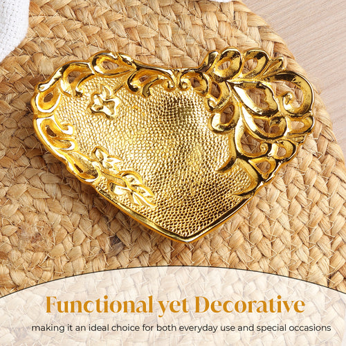 HridayaPatra™ — Openwork Heart Brass Dish (Gold Finish • 6")