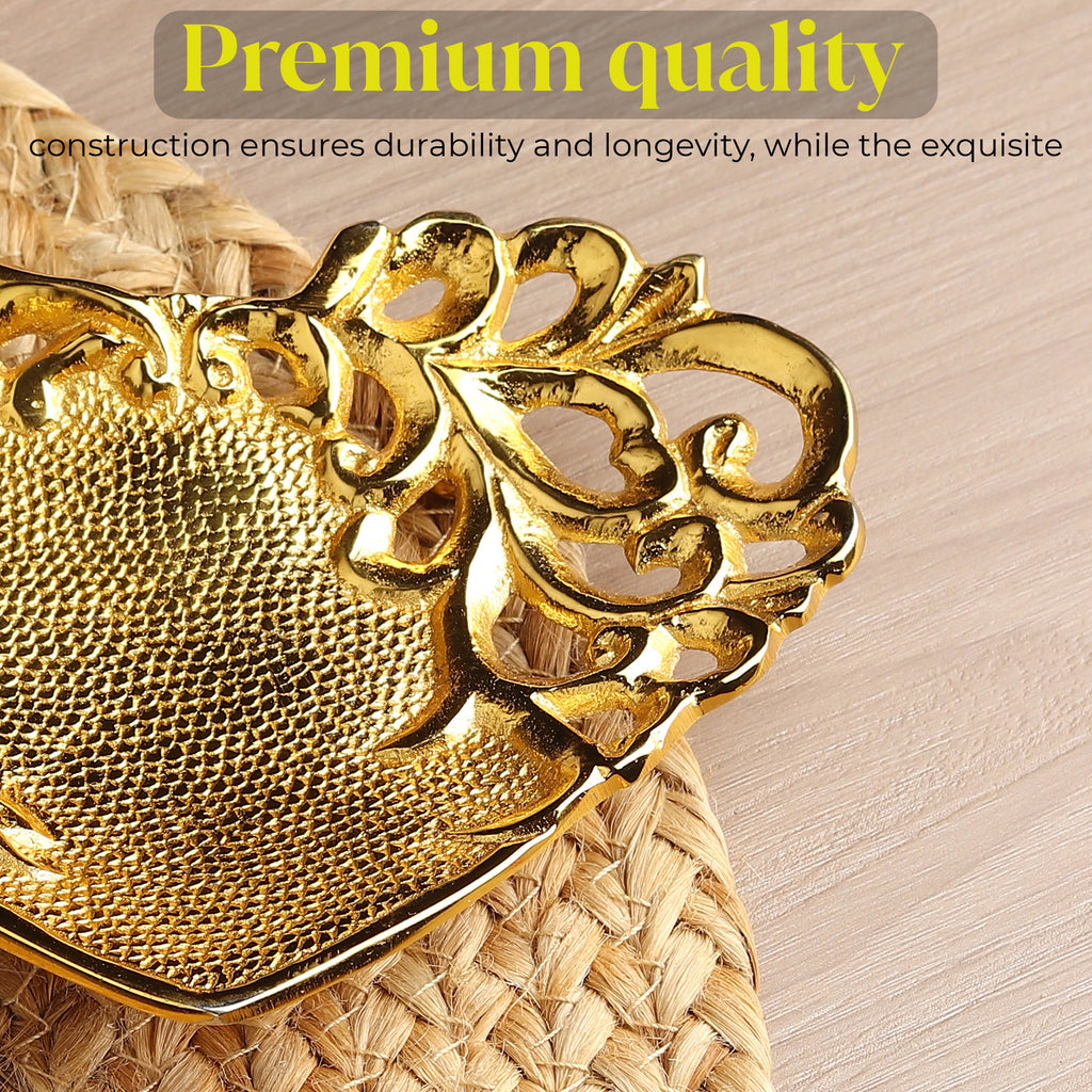 HridayaPatra™ — Openwork Heart Brass Dish (Gold Finish • 6")