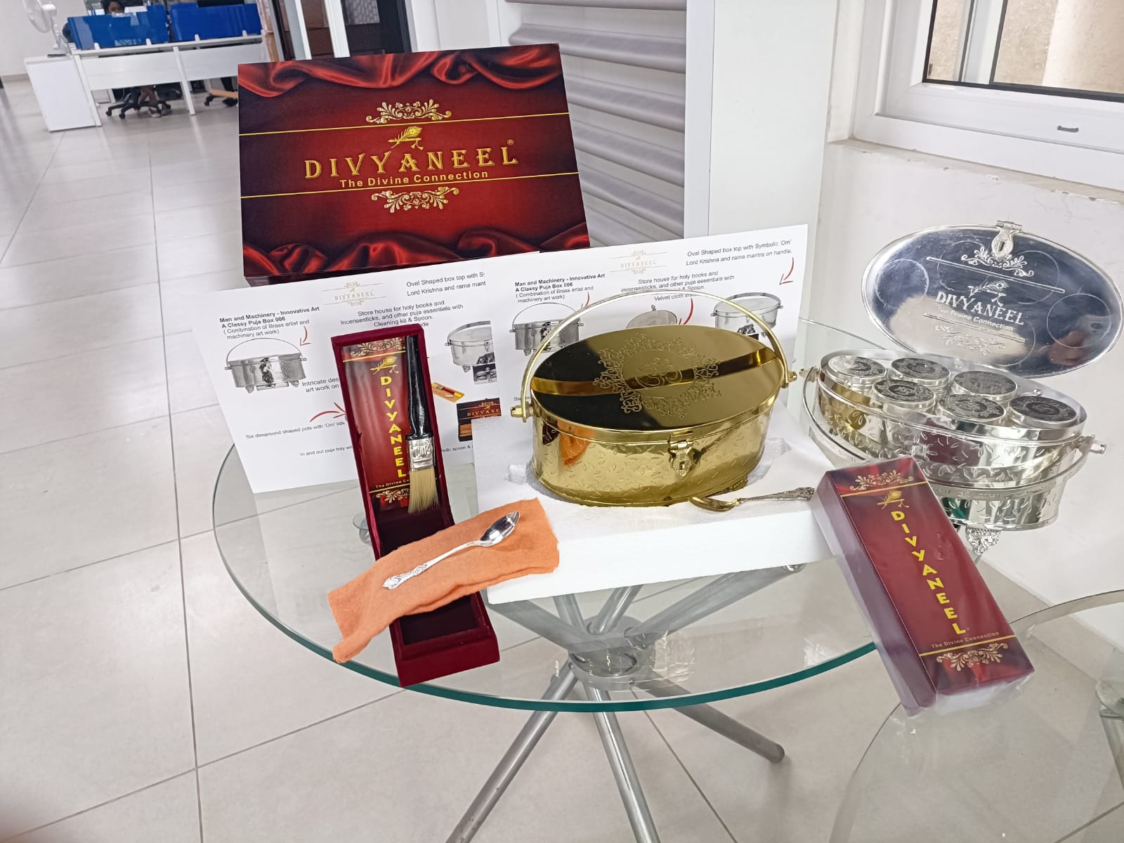 Puja Box 006 — Gold (Portable Brass Temple)
