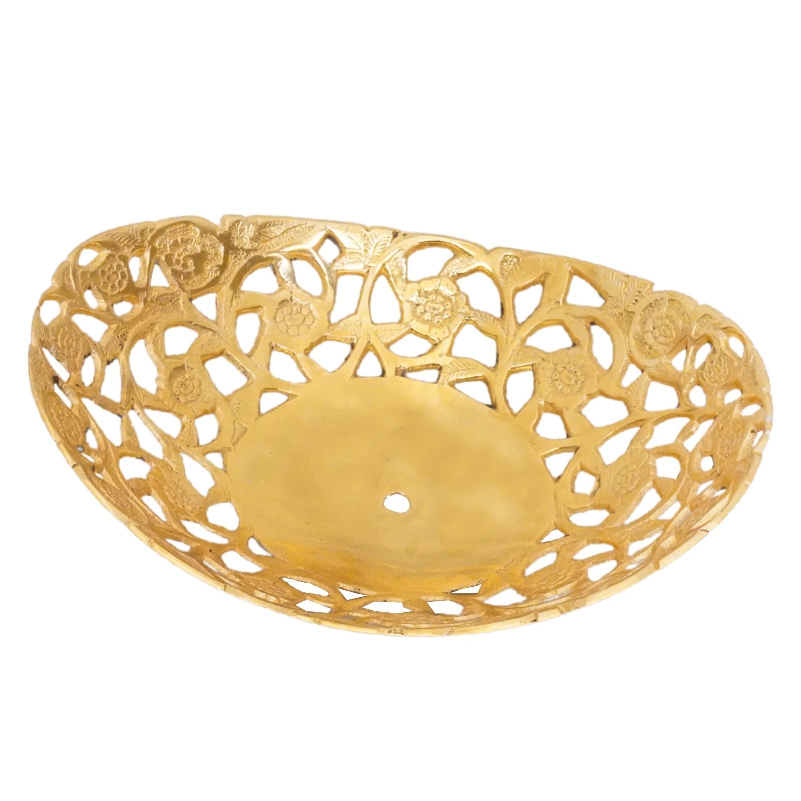 Openwork Brass Cake Stand — 2-Tier (Antique Gold)