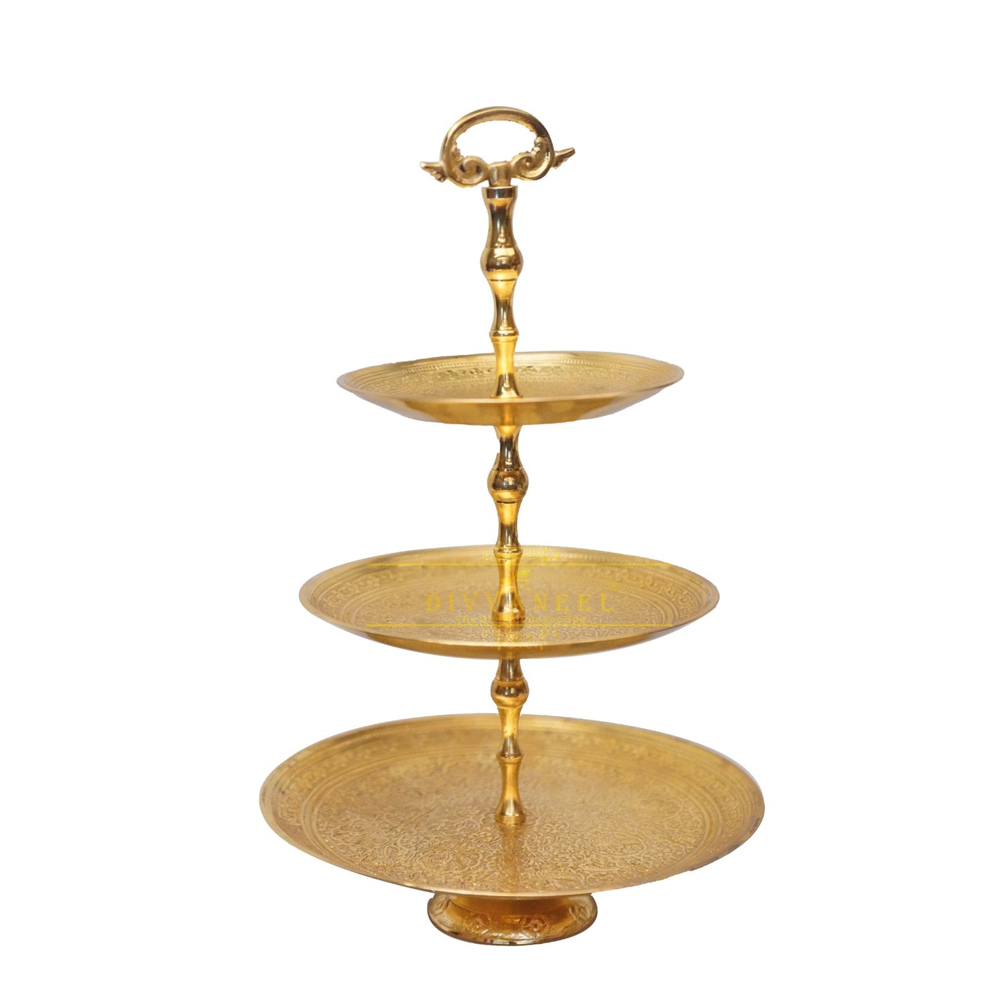 Elegant Handcrafted Brass Cake Stand | 2-Tier & 3-Tier | Gold Plated, Silver Plated & Dual Tone