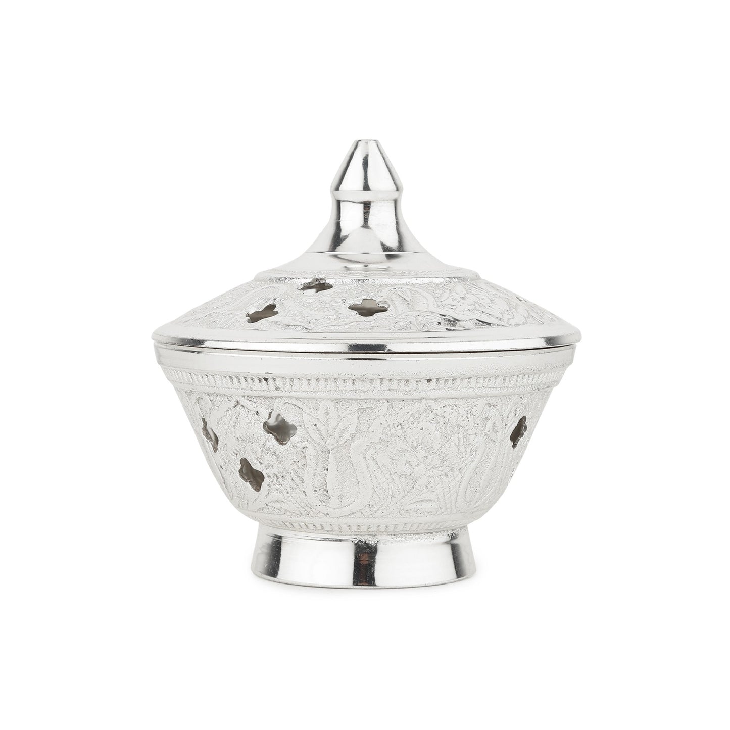 Divyaneel Handcrafted Brass Dhoop Daani — Gold & Silver Finish | Sacred Incense Holder