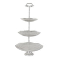 RajataVilas™ — 3-Tier Brass Cake Stand (Antique Silver)