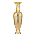 KanakaRajita™ — Nakashi Brass Vase (Gold with Silver Accents • 15.5")