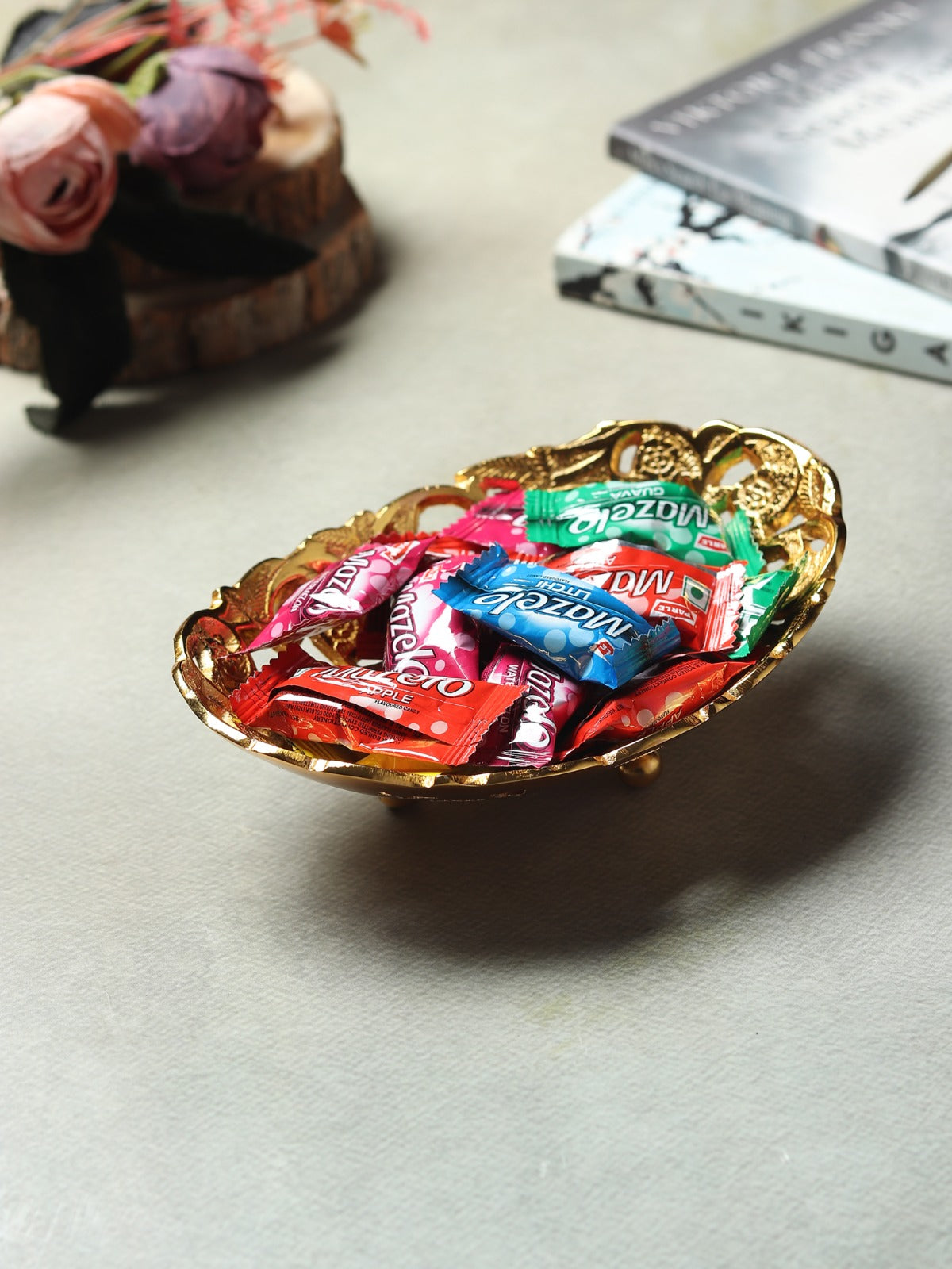 Handcrafted Brass Oval Dish — Silver/Gold • Festive Serve & Décor