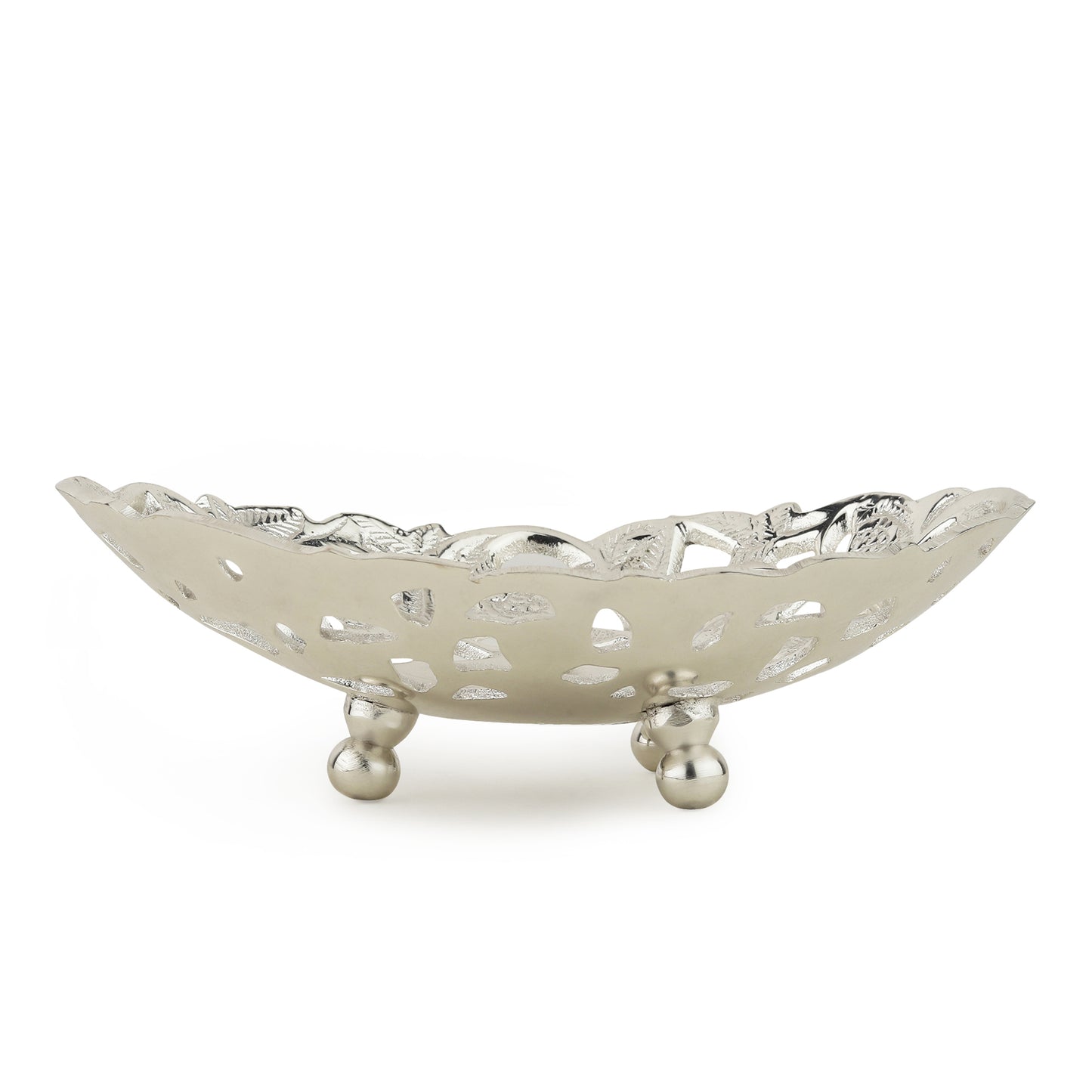 Handcrafted Brass Oval Dish — Silver/Gold • Festive Serve & Décor