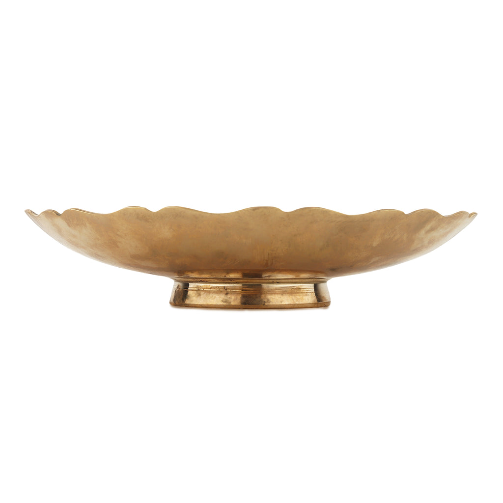 Meenakari Brass Urli Platter — Palm Grove (8-inch)