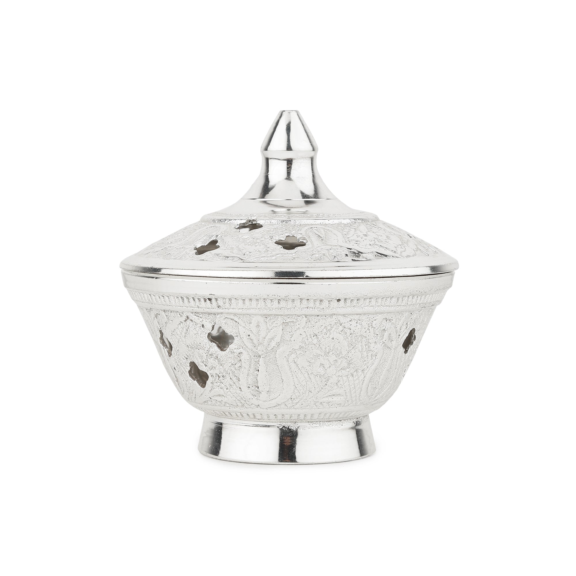 Dhoop Daani — Silver (Sacred Brass Incense Holder)