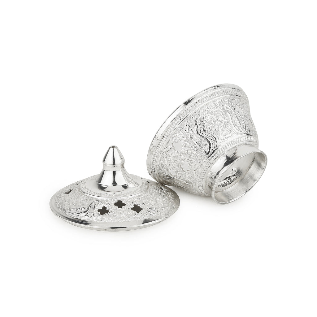 Dhoop Daani — Silver (Sacred Brass Incense Holder)