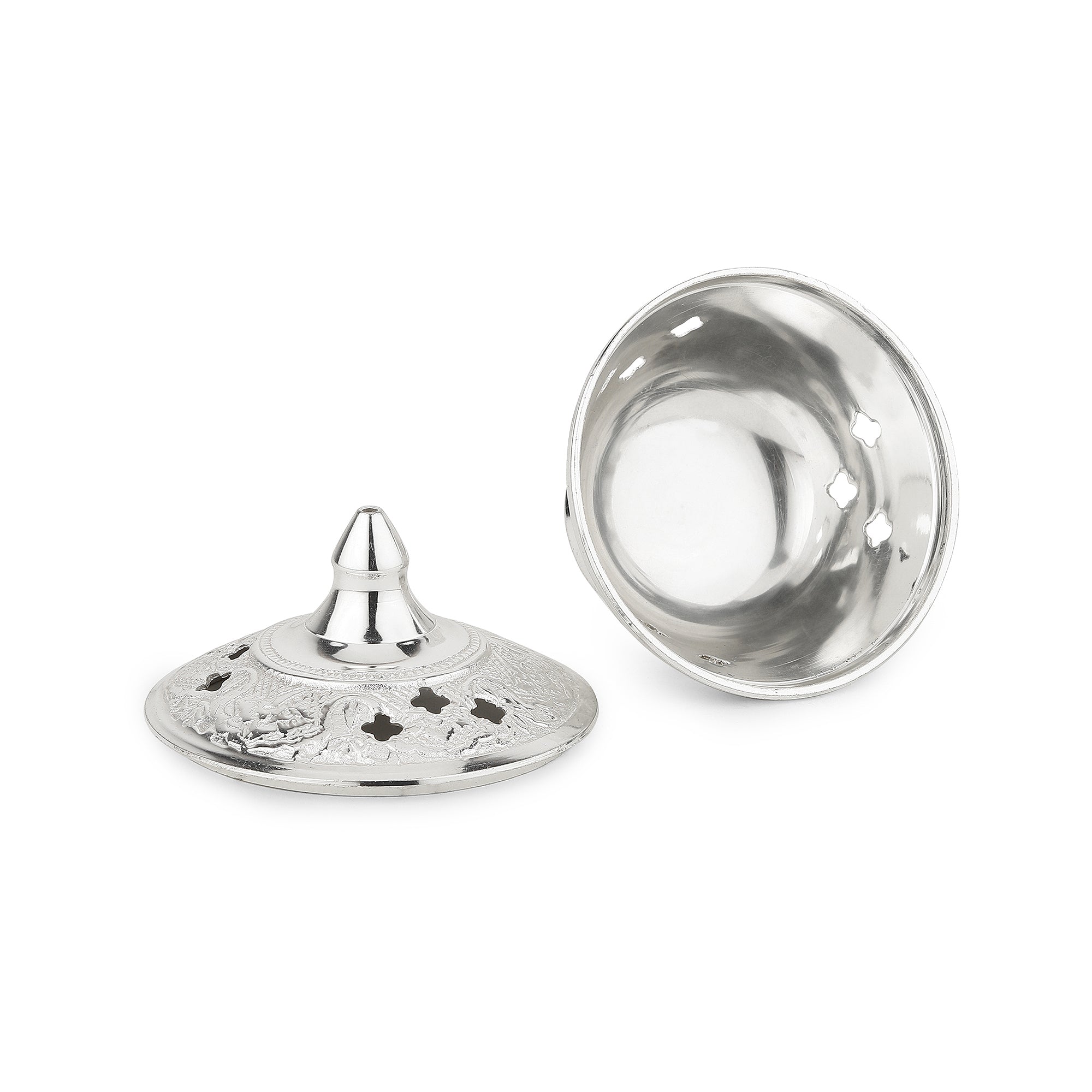 Dhoop Daani — Silver (Sacred Brass Incense Holder)