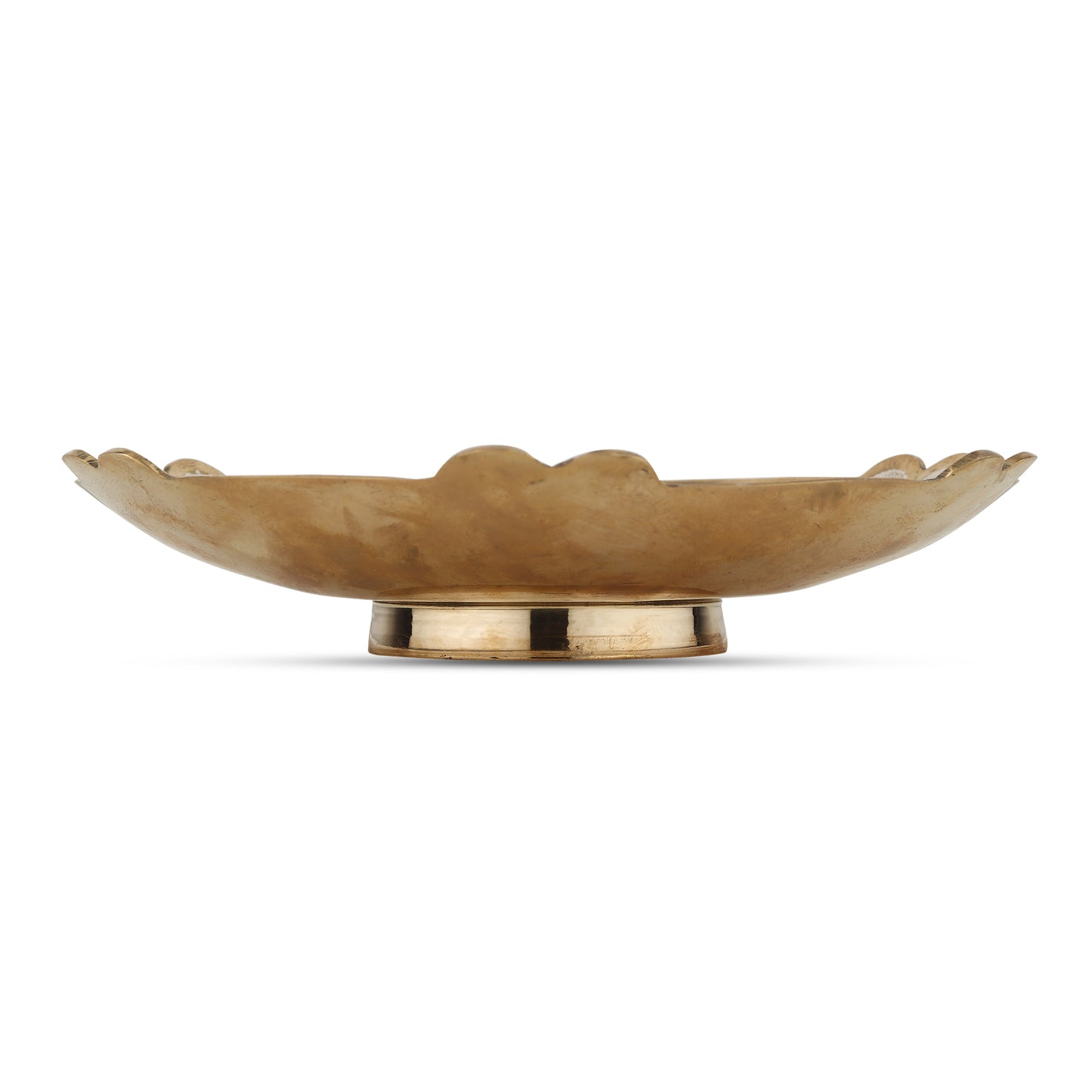 Leaf-Motif Hand-Etched Brass Dish (7.5”) — Enamel Finish for Gifting & Table Décor
