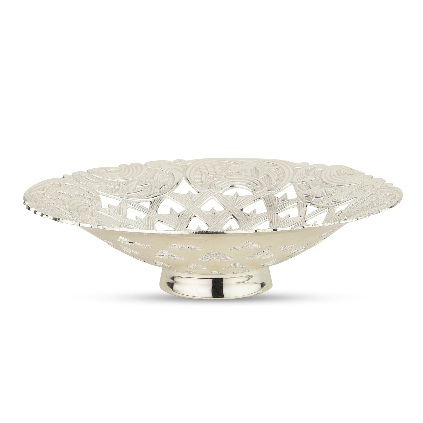 Hand-Etched Pure Brass Decorative Plate — 9.5" Nakashi Meena Craft
