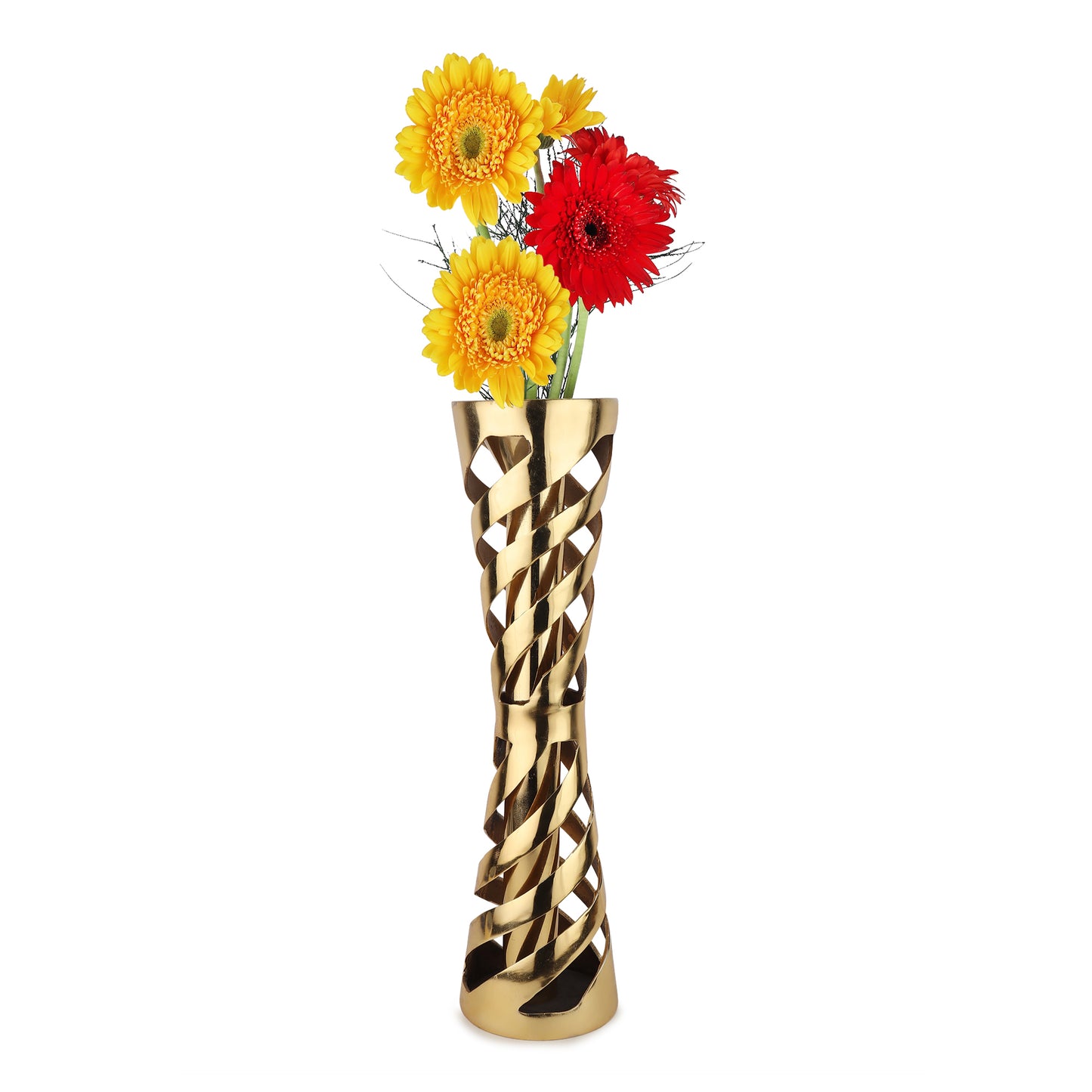 Divine Brass Flower Vases | Handcrafted Temple-Inspired Décor | Gold & Antique Finish