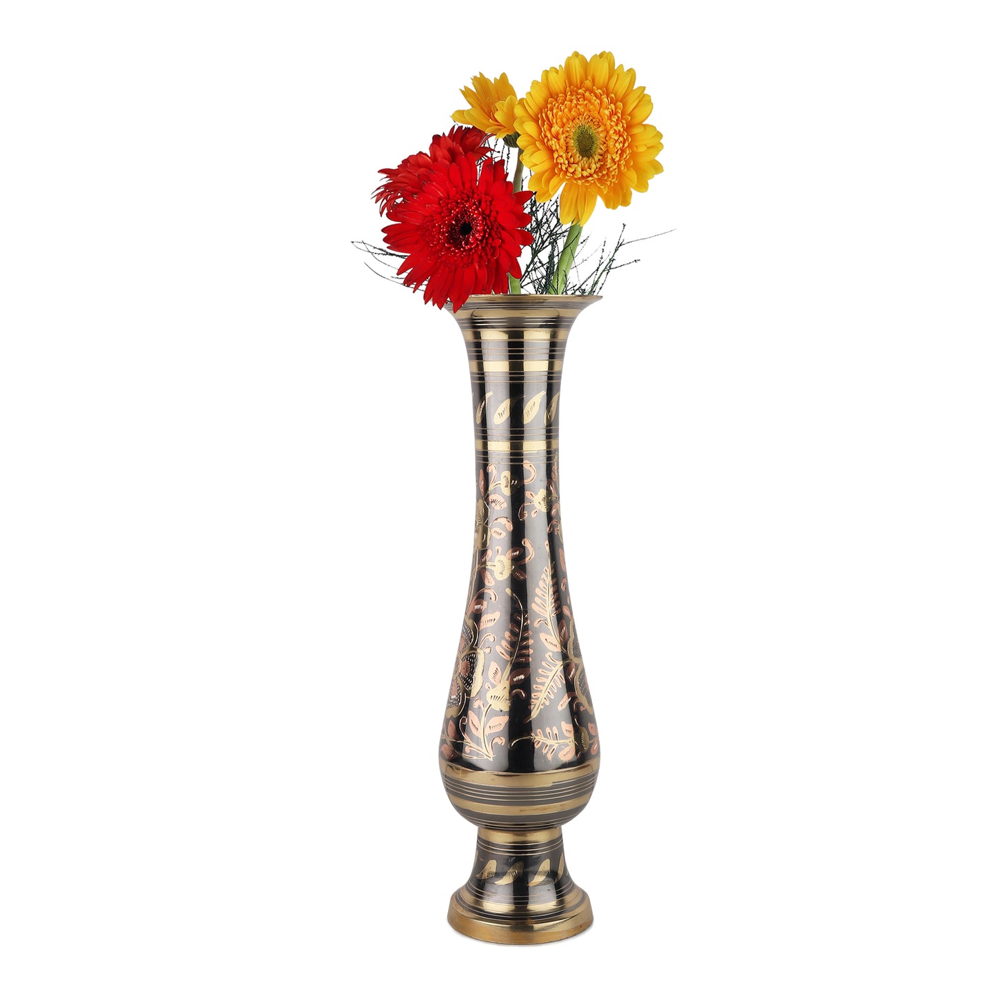 Divine Brass Flower Vases | Handcrafted Temple-Inspired Décor | Gold & Antique Finish