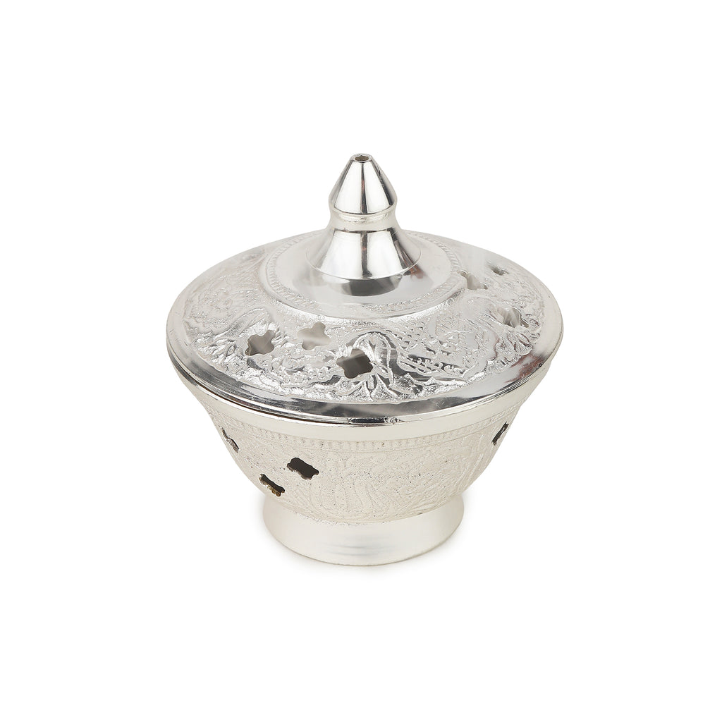 Dhoop Daani — Silver (Sacred Brass Incense Holder)
