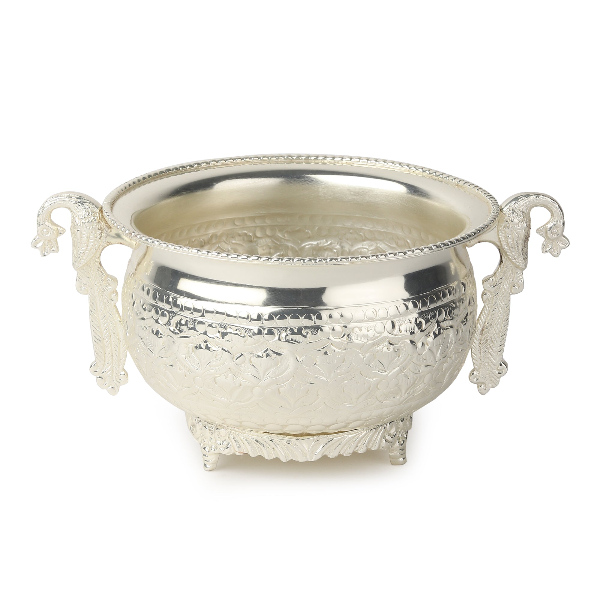 Chandrika Argent Urli — Silvered Brass Centrepiece