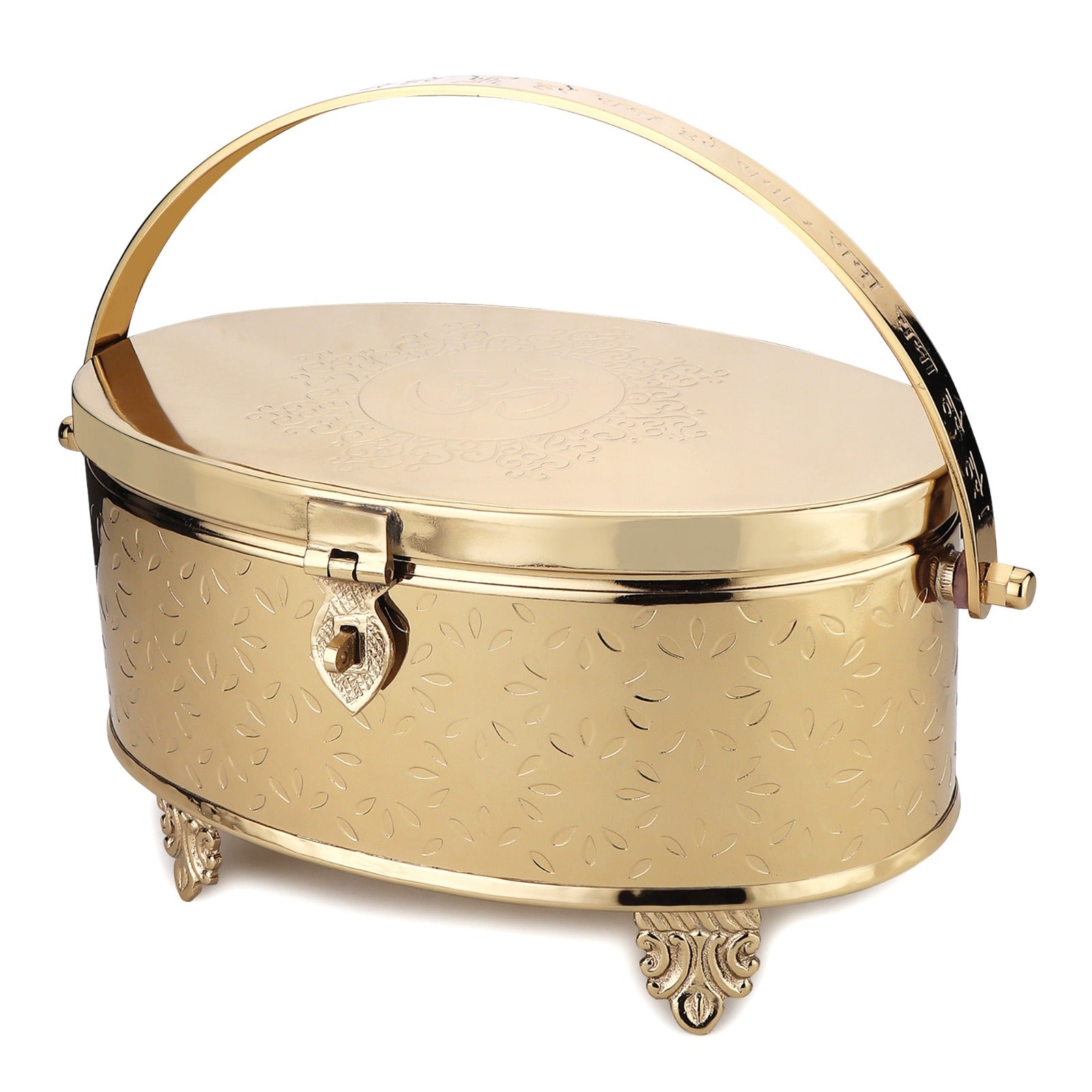 Puja Box 006 — Gold (Portable Brass Temple)