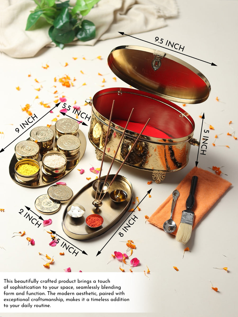 Divyaneel Handcrafted Brass Puja Box – Sacred Heritage for Your Home