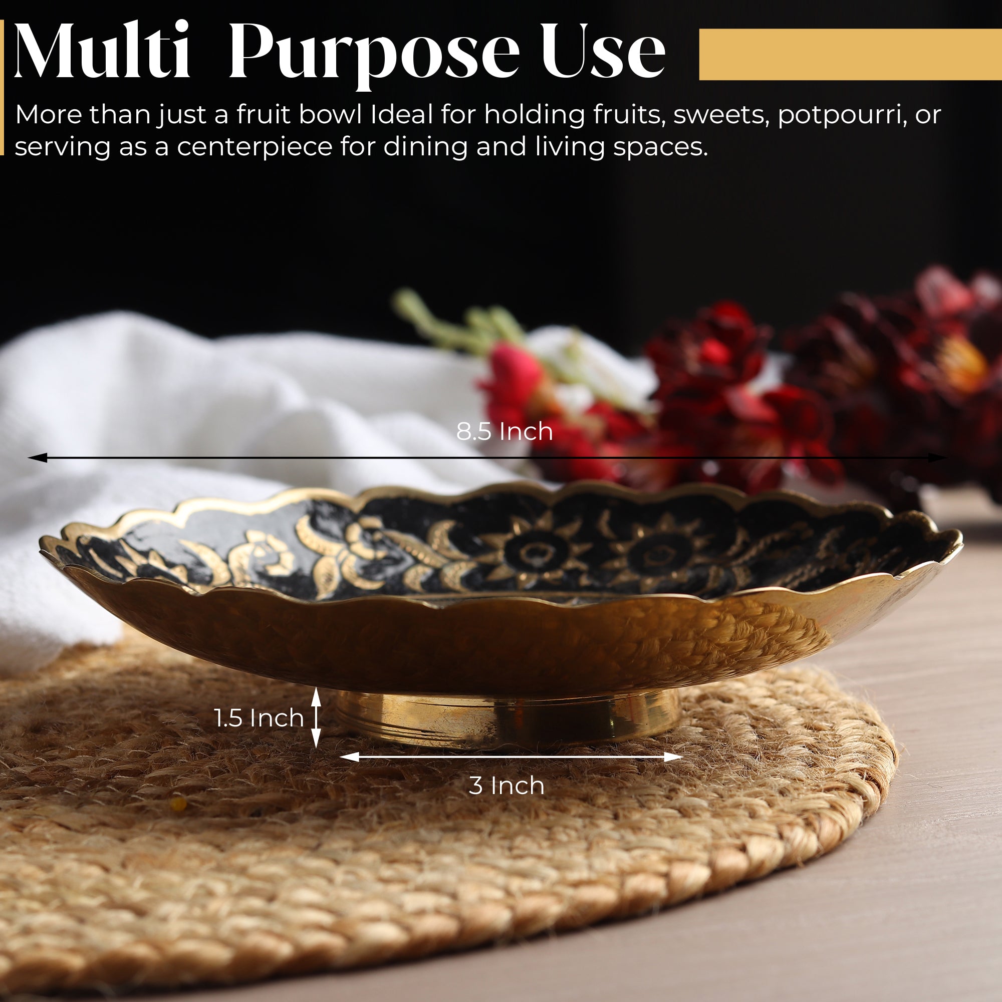 Royal Camel Brass Urli – Heritage Festive Platter
