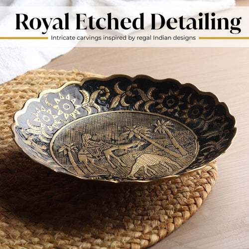 Royal Camel Brass Urli – Heritage Festive Platter