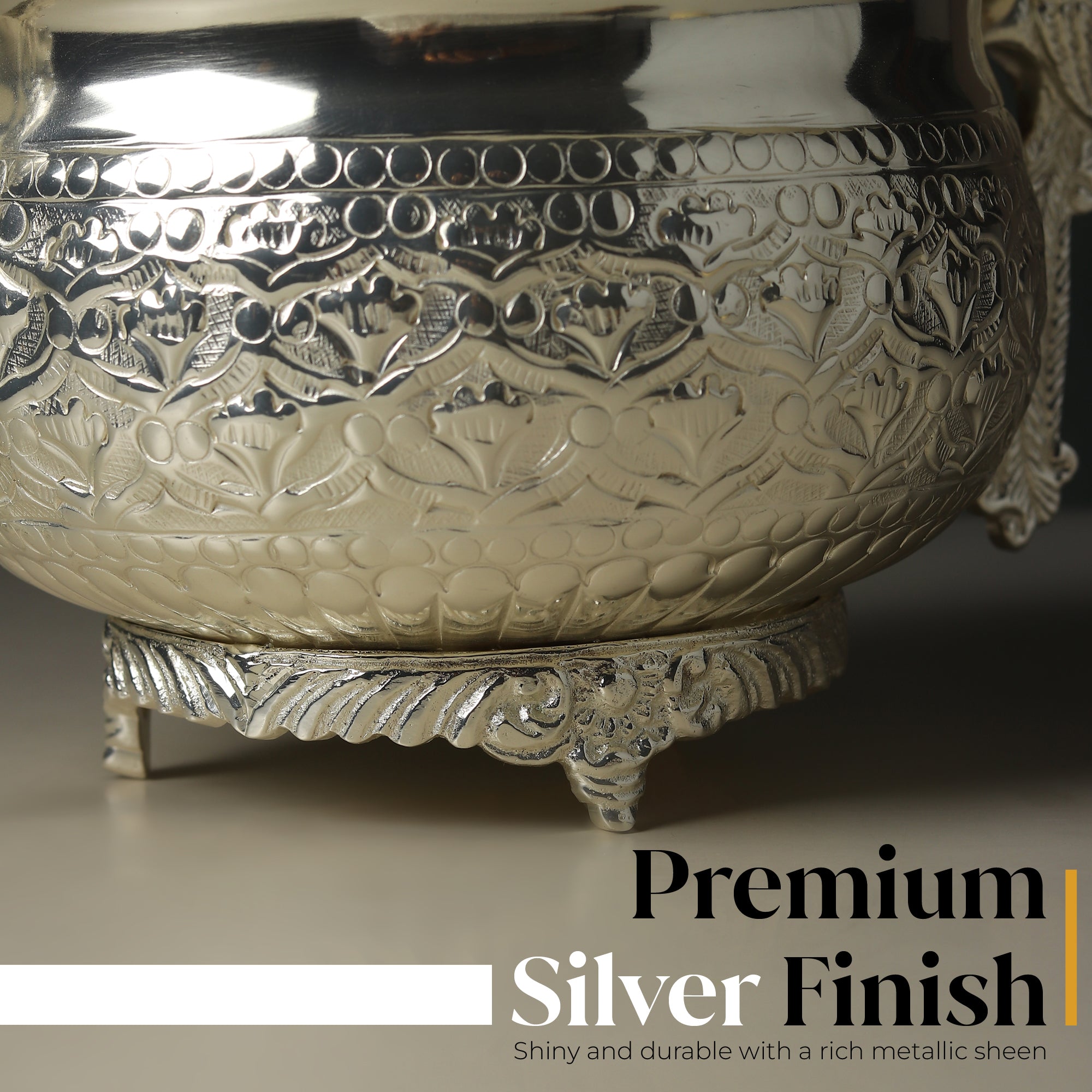 Chandrika Argent Urli — Silvered Brass Centrepiece