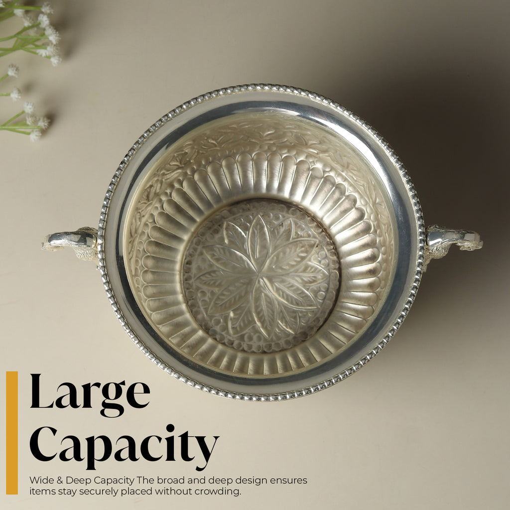 Chandrika Argent Urli — Silvered Brass Centrepiece